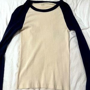 John Galt White & Black Bella Long Sleeve Colorblock Top
